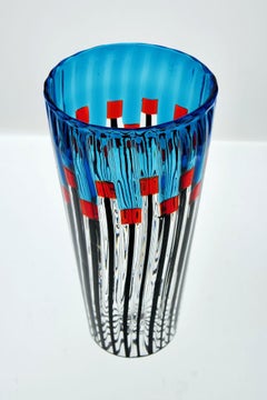 Contemporary Murano glass vase, Model: Mille Papaveri Rossi