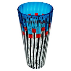 Contemporary Murano glass vase, Model: Mille Papaveri Rossi