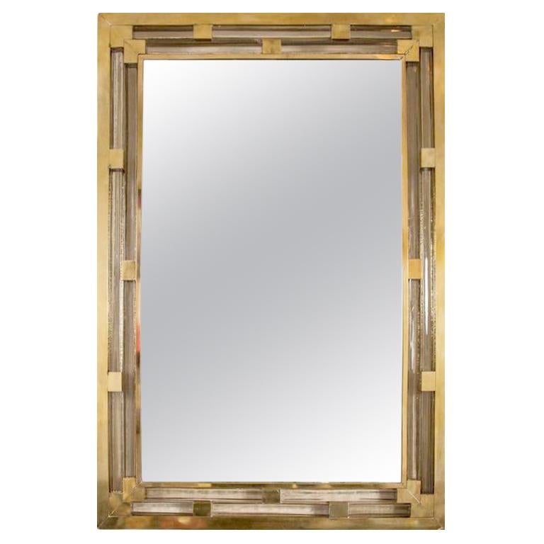 Contemporary Murano Italian Brass Wall Mirror