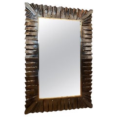 Contemporary Murano Mirror in Amber Bronze Glass, in Stock