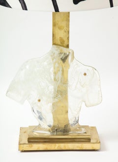 Contemporary Murano Transparent Glass Male Figure Table Lamp