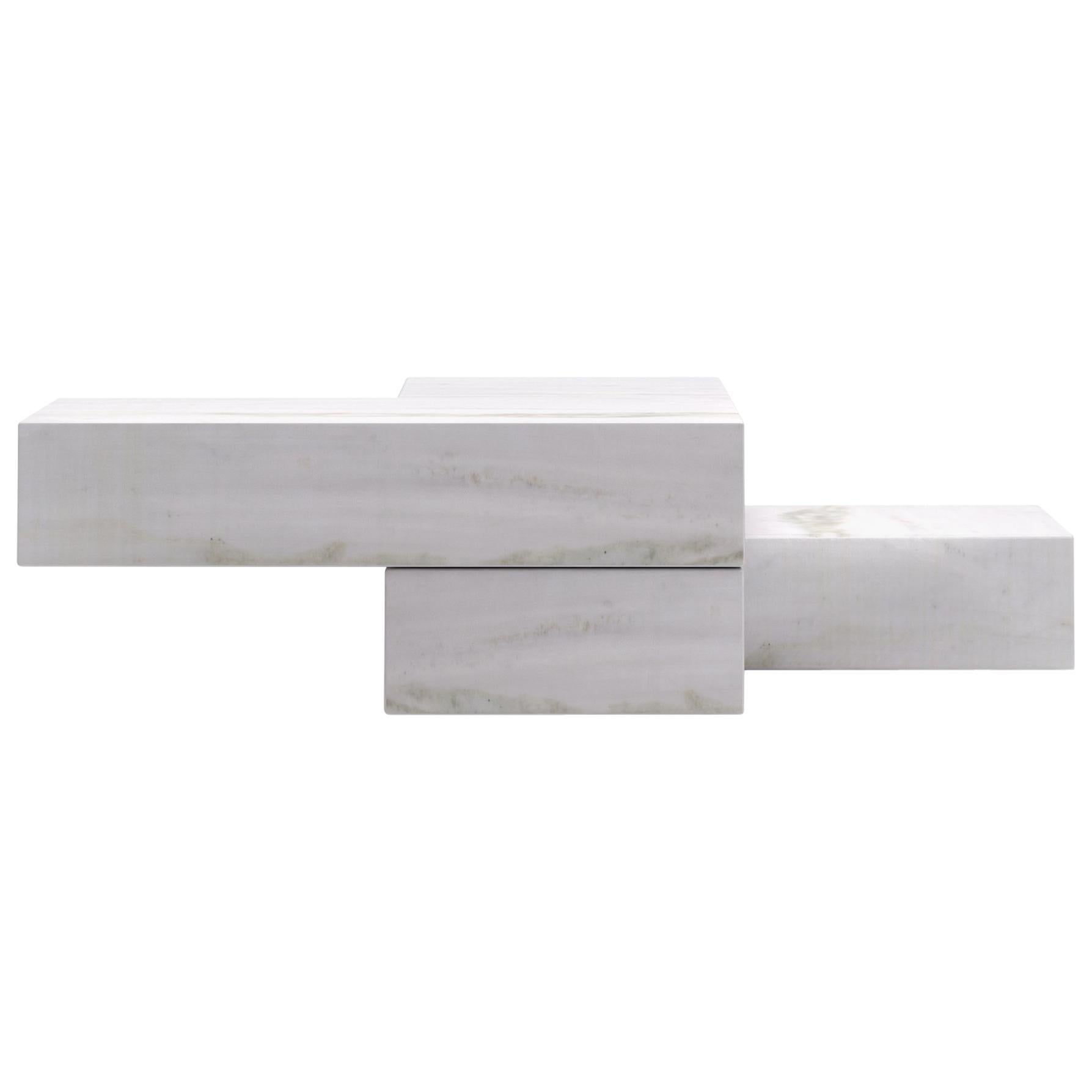 Contemporary Mycenae Table in White Greek Marble For Sale