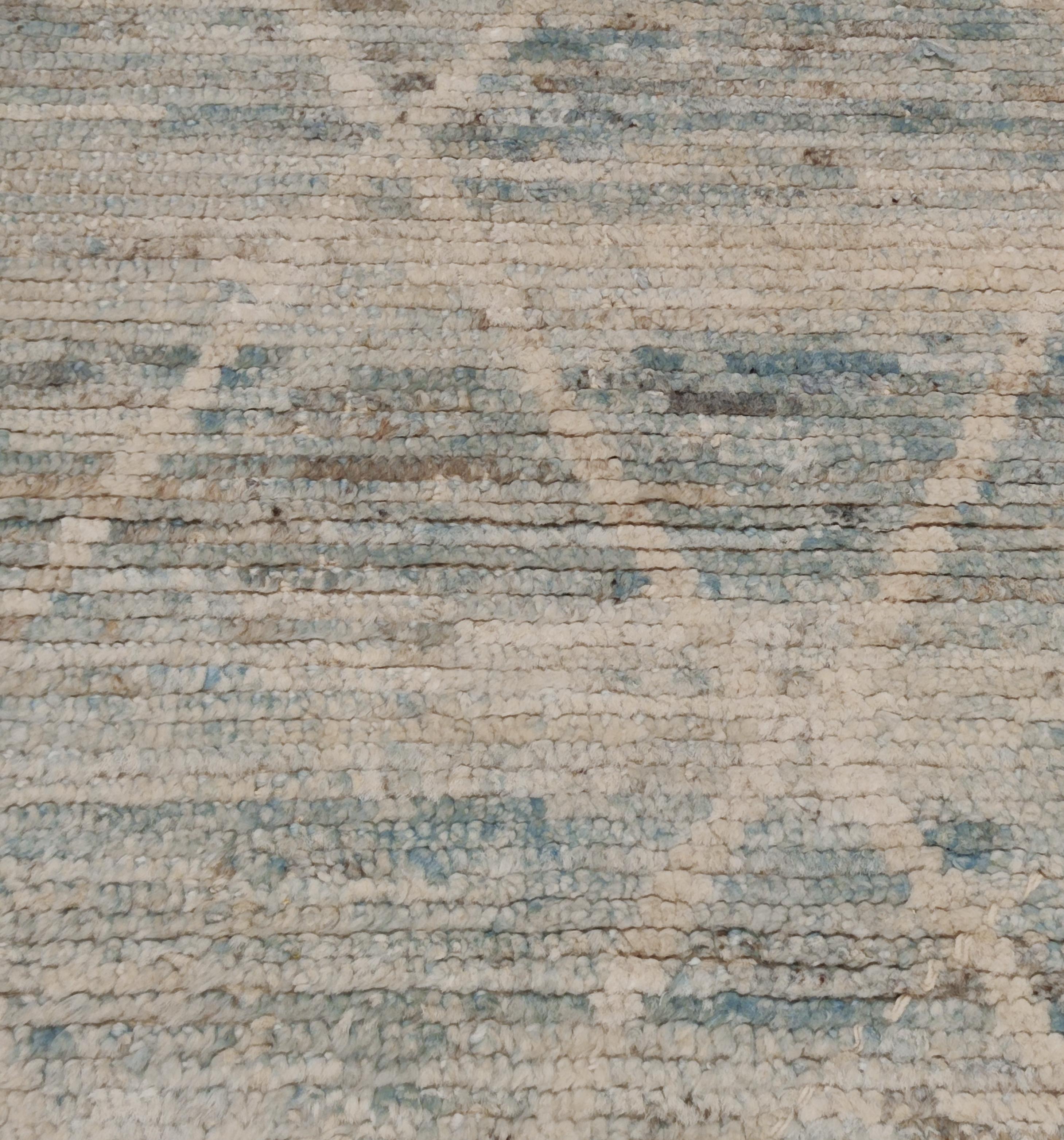 Contemporary Narrow Moroccan Style Aqua Blue Runner Rug 2 x 10 feet In New Condition For Sale In Milan, IT