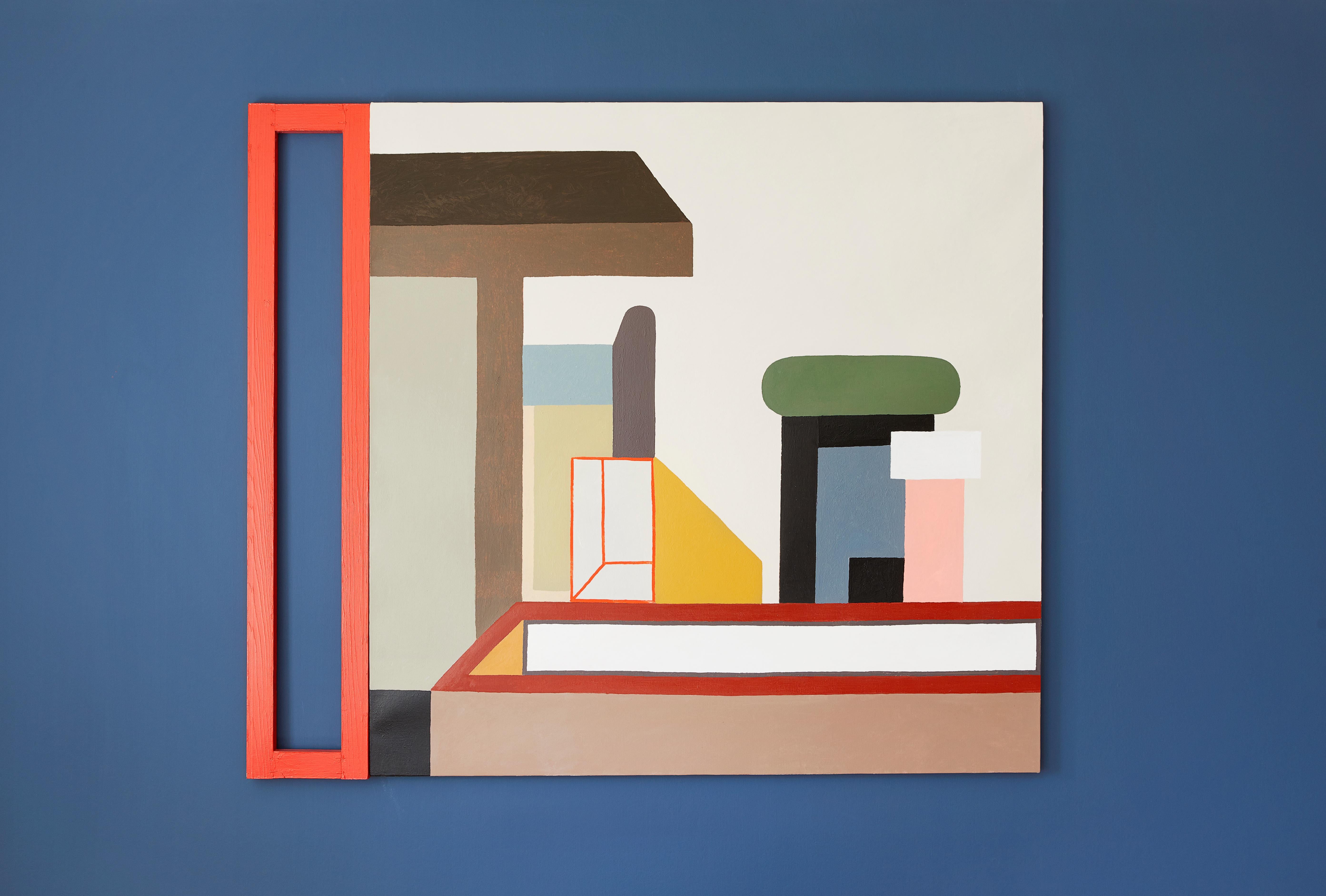 Nathalie du Pasquier 

Italy, 2017

Untitled. Oil on canvas with painted wood. 
Nathalie du Pasquier was part of the famous 1980s Milanese design collective referred to as the Memphis Group. She worked as an artist after Memphis was disbanded