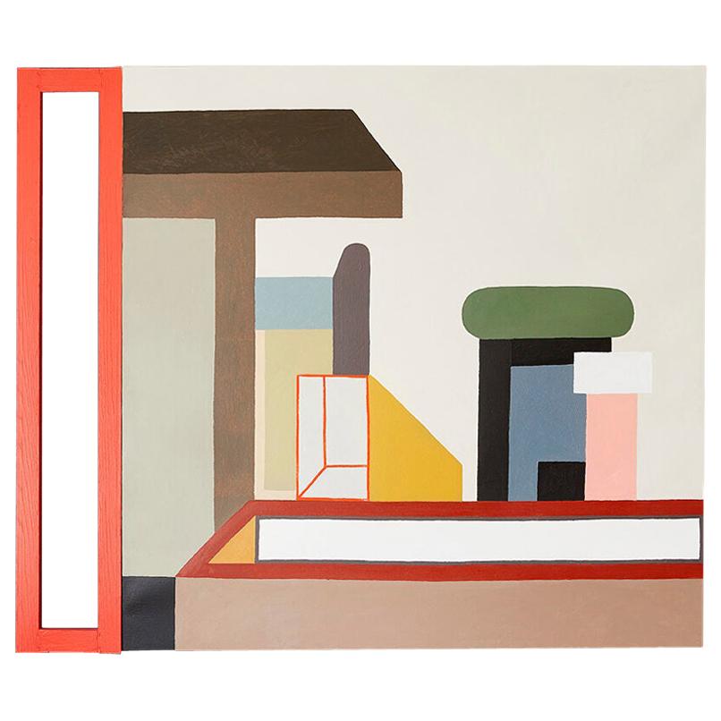 Contemporary Nathalie Du Pasquier Oil on Canvas with Painted Wood, Italy, 2017