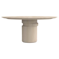 Contemporary Natural Ash Wood Dining Table M, Disc Table by Barh.Design