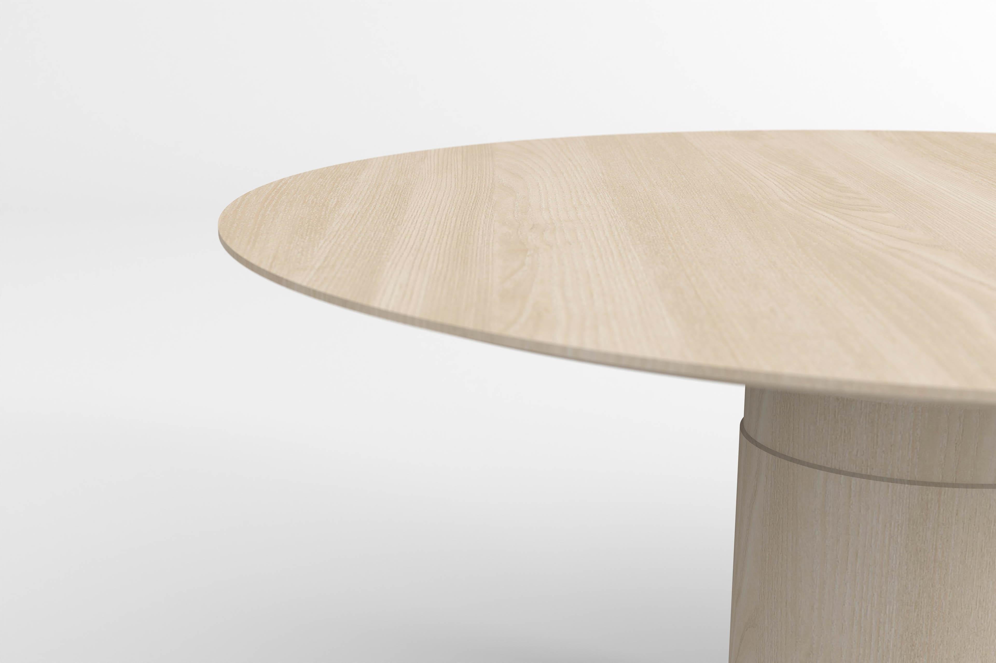 wooden dining table with centre leg