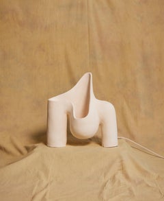 Lámpara de Vientre Contemporánea y Natural de Arcilla Beige 02