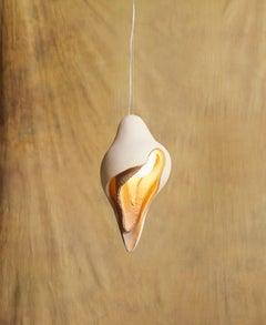 Contemporary & Natural Beige Clay Womb Pendant Medium