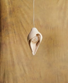 Contemporary & Natural Beige Clay Womb Pendant Small