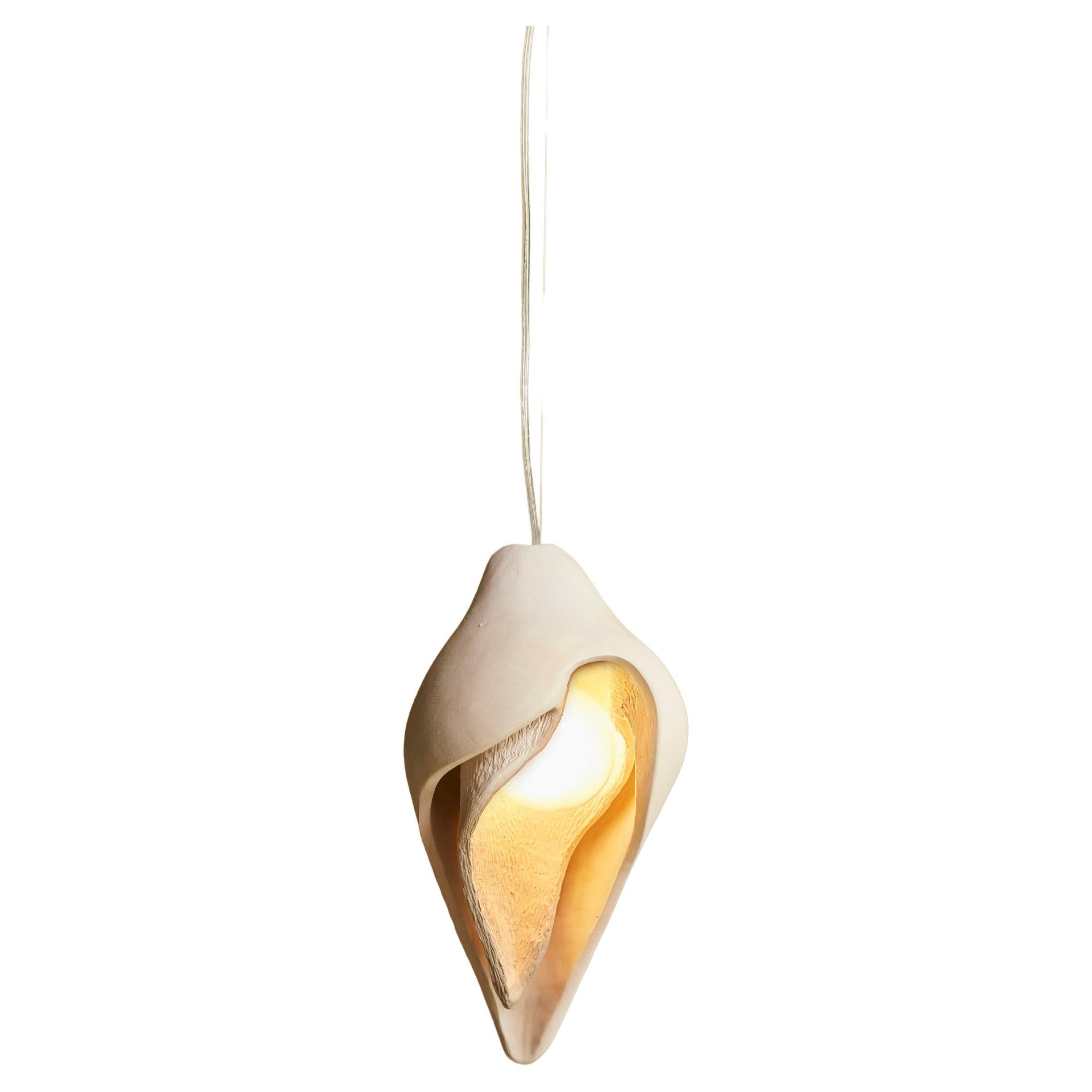 Contemporary & Natural Beige Clay Womb Pendant Small For Sale