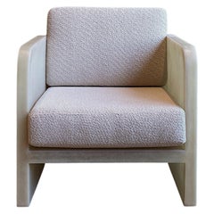 Chaise longue cubique contemporaine en fibre de verre beige naturel avec cusion by kar