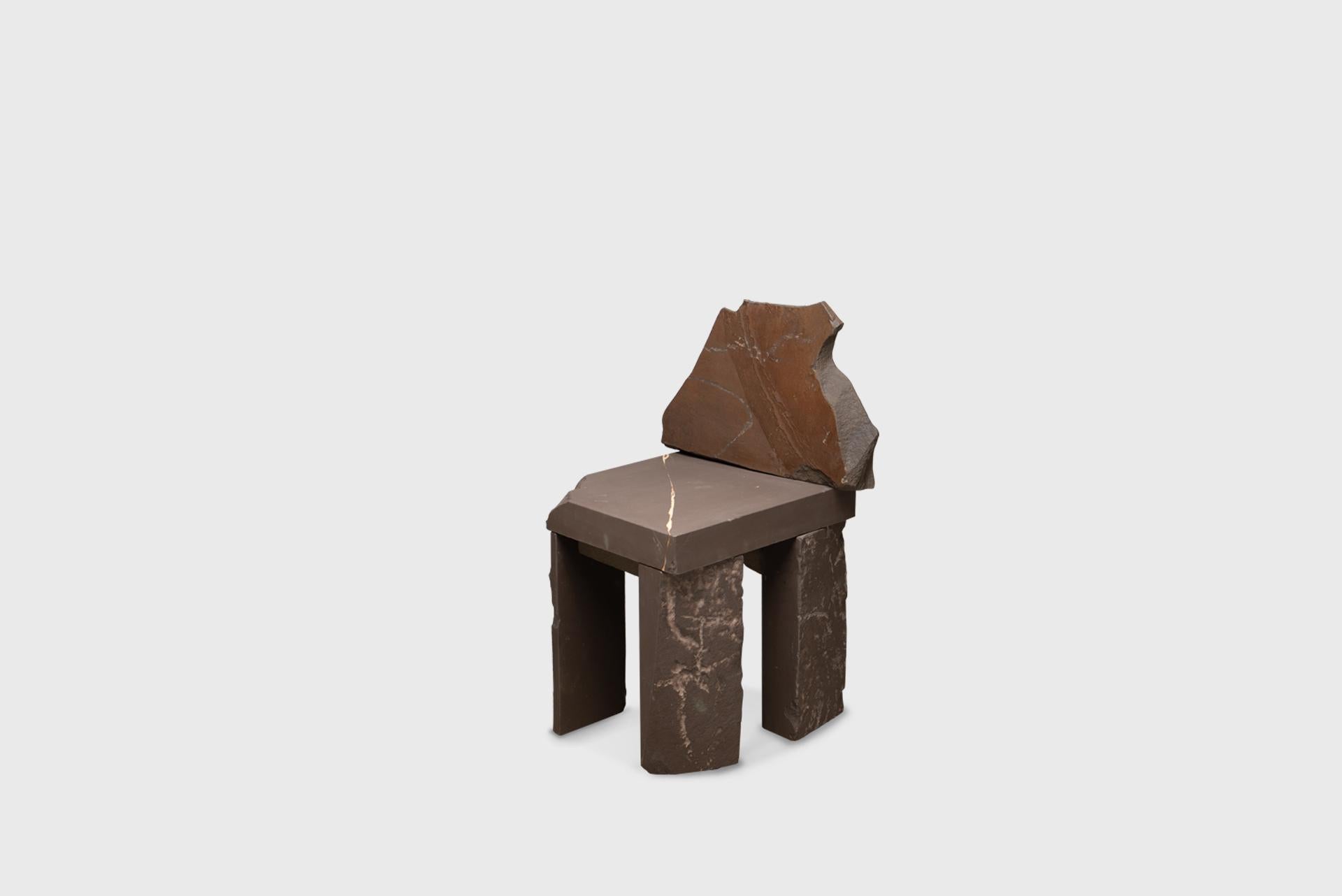 Contemporary Natural Chair 09, Graywacke Offcut Gray Stone, Carsten in der Elst For Sale 1