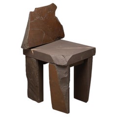 Contemporary Natural Chair 09, Graywacke Offcut Gray Stone, Carsten in der Elst