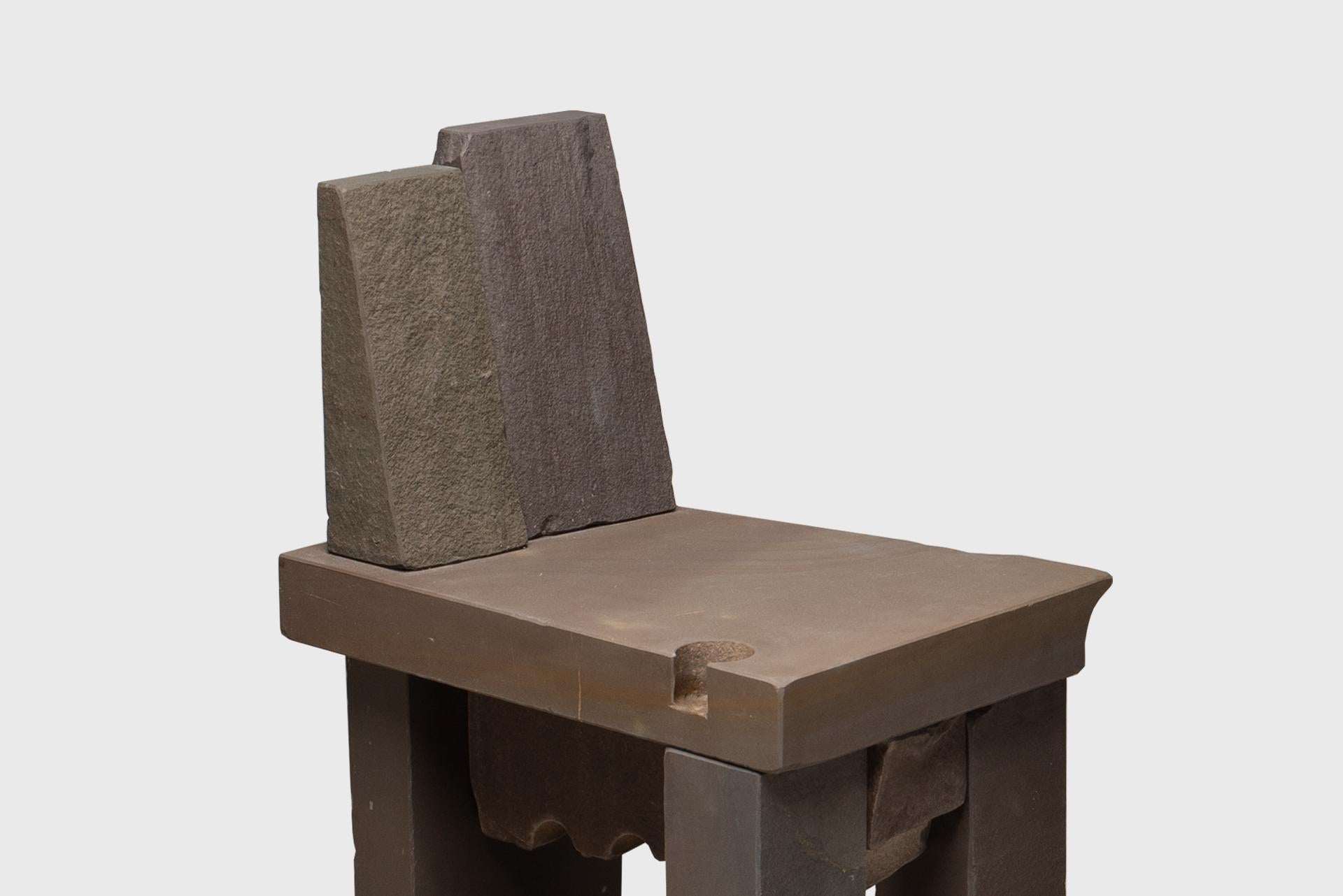Contemporary Natural Chair 10, Graywacke Offcut Gray Stone, Carsten in der Elst For Sale 3