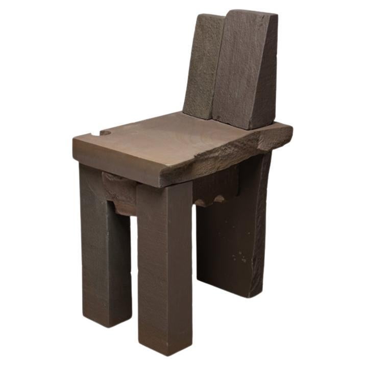 Zeitgenössischer natürlicher Stuhl 10, Grauwacke, gebrochener grauer Stein, Carsten in der Elst