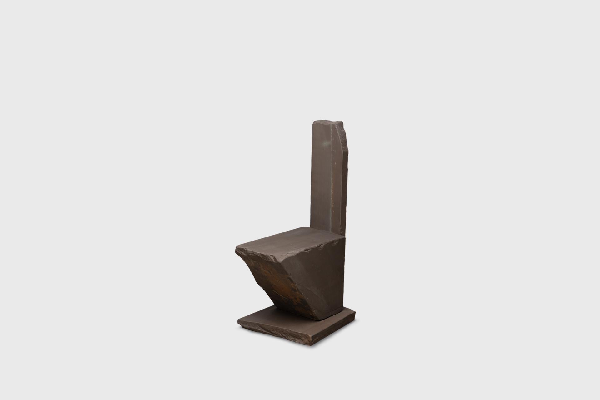 Contemporary Natural Chair 15, Graywacke Offcut Gray Stone, Carsten in der Elst For Sale 3