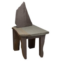 Zeitgenössischer natürlicher Stuhl 16, Grauwacke, gebrochener grauer Stein, Carsten in der Elst
