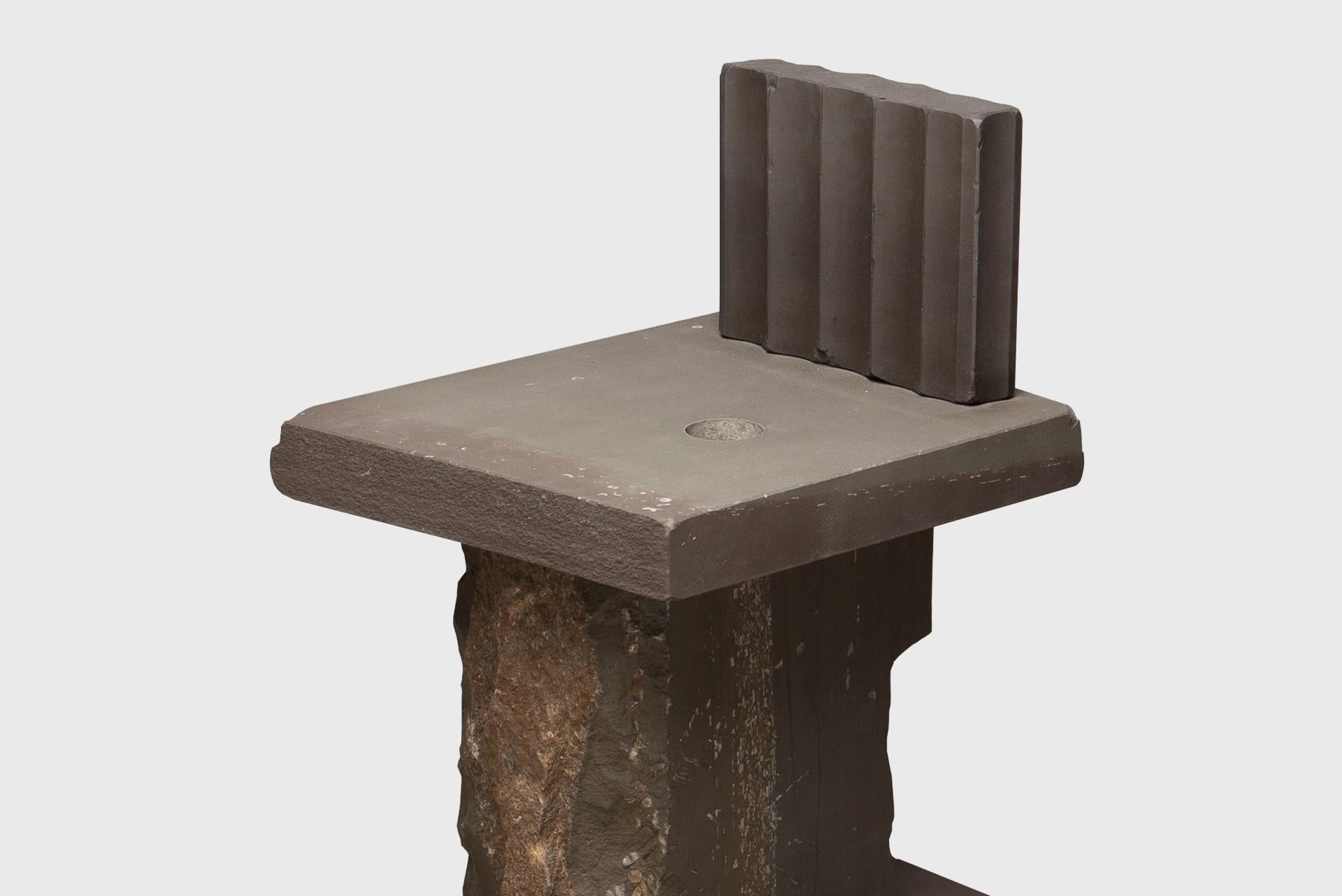 Contemporary Natural Chair 19, Graywacke Offcut Gray Stone, Carsten in Der Elst For Sale 2