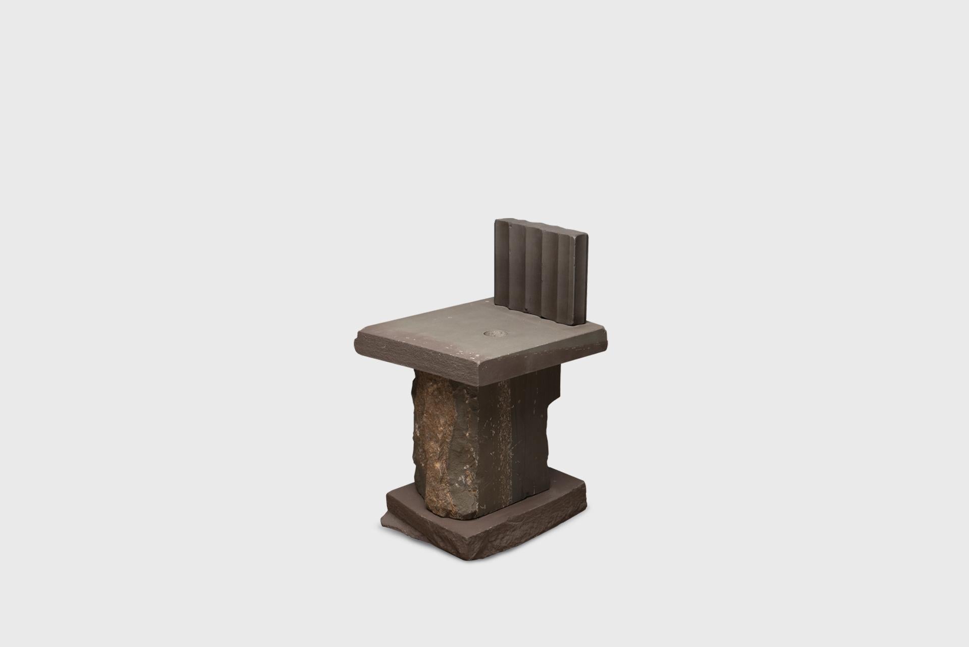 Contemporary Natural Chair 19, Graywacke Offcut Gray Stone, Carsten in Der Elst For Sale 3