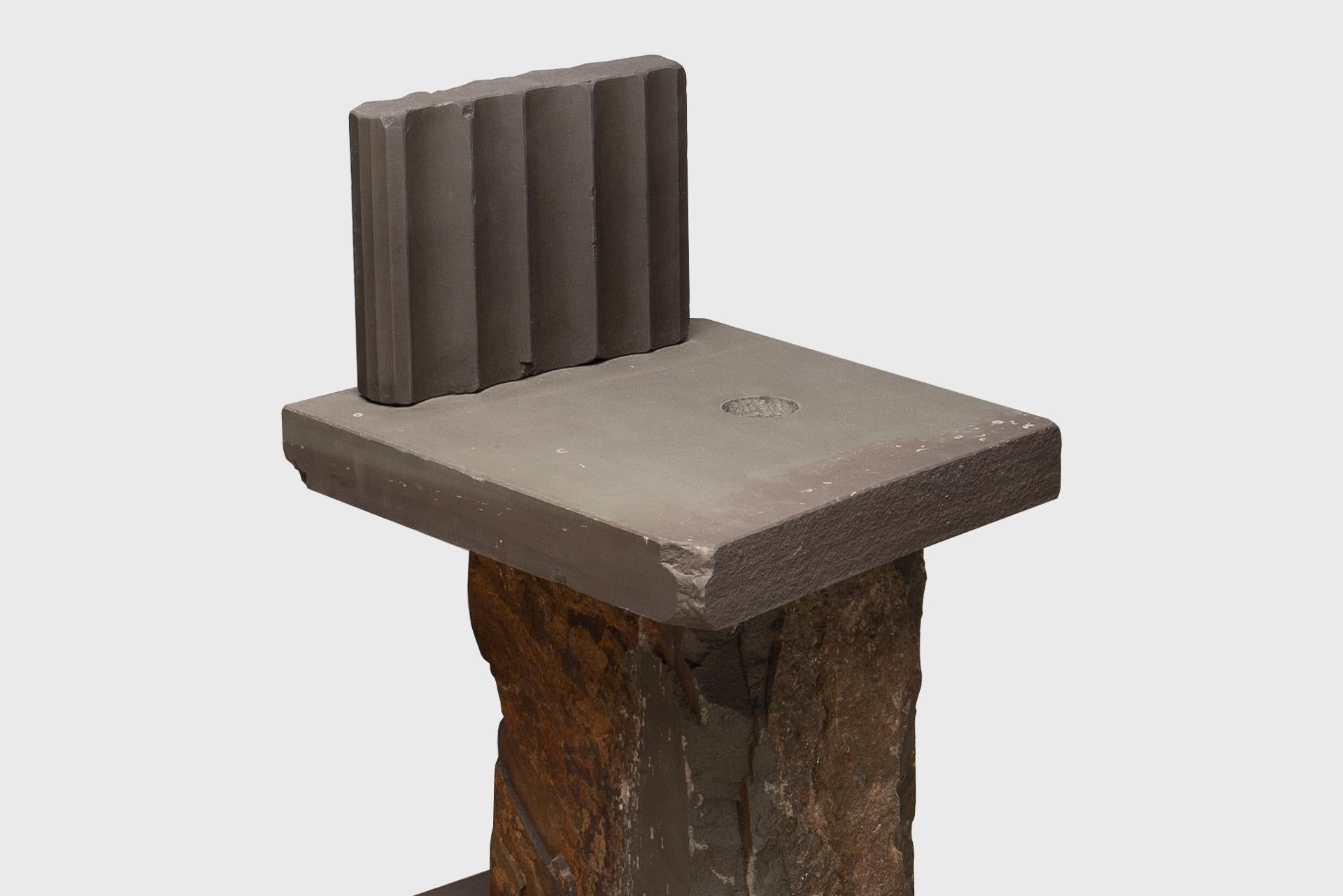 Contemporary Natural Chair 19, Graywacke Offcut Gray Stone, Carsten in Der Elst For Sale 4
