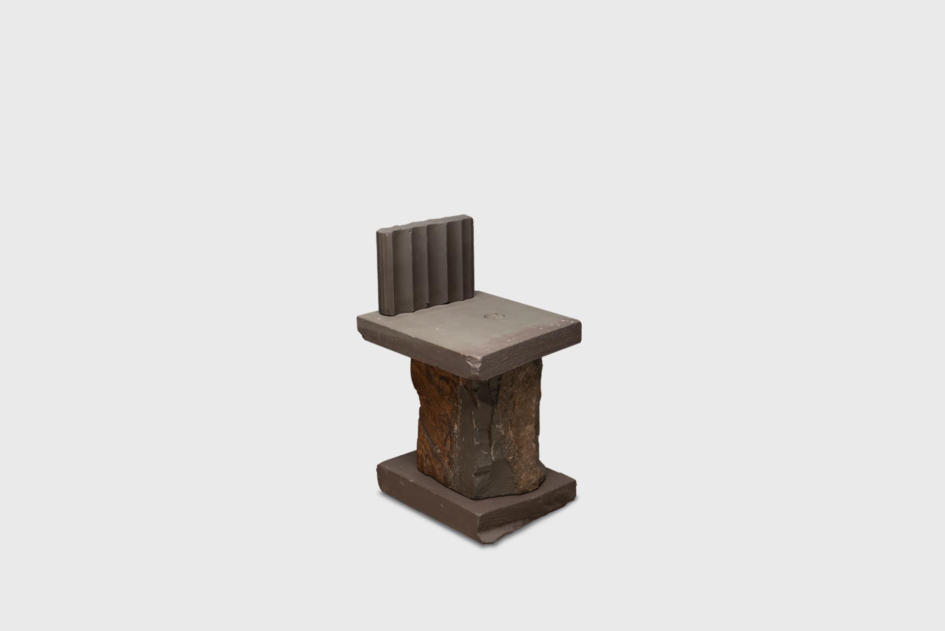 Contemporary Natural Chair 19, Graywacke Offcut Gray Stone, Carsten in Der Elst For Sale 5