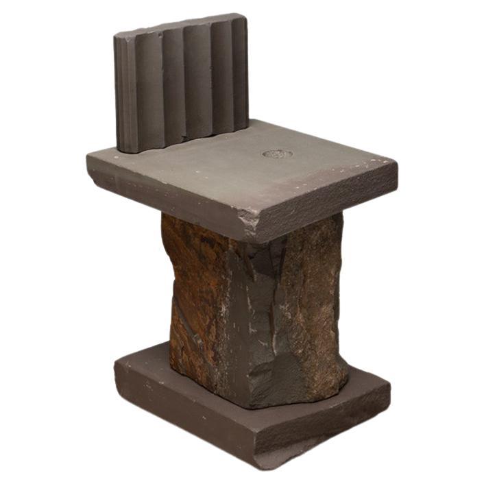 Contemporary Natural Chair 19, Graywacke Offcut Gray Stone, Carsten in Der Elst For Sale