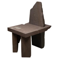 Chaise contemporaine naturelle 20, Graywacke Offcut Gray Stone, Carsten in der Elst