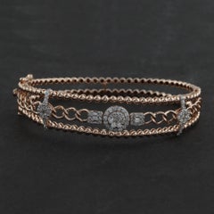Contemporary Natural Diamond 14k Rose Gold Kette Armreif Fine Jewelry