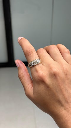 Contemporary Natural Diamond Wide Band Bombe Ring in 14K Solid Yellow Gold