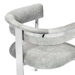 Contemporary Natural Hide Dining Chairs in Polished NIckel / 8 Chairs