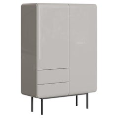 Contemporary Natural Oak China Cabinet with Storage Drawers