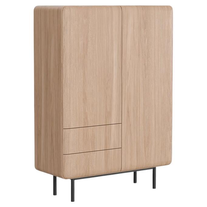 Contemporary Natural Oak China Cabinet mit Schubladen