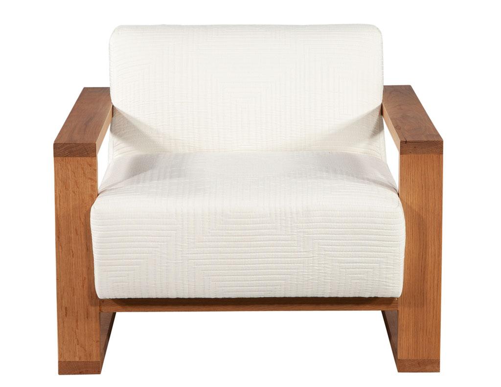American Contemporary Natural Oak Lounge Chair by Ellen Degeneres Parkdale Chair For Sale