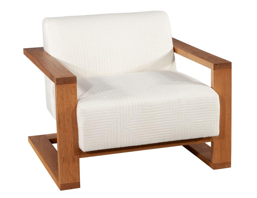 Contemporary Natural Oak Lounge Chair by Ellen Degeneres Parkdale Chair For Sale 1