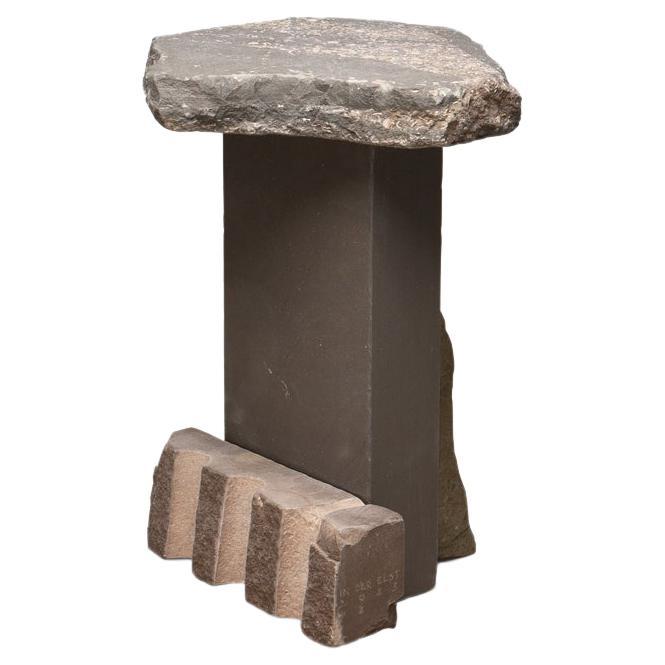 Contemporary Natural Side Table 2, Graywacke Offcut Stone, Carsten in Der Elst For Sale