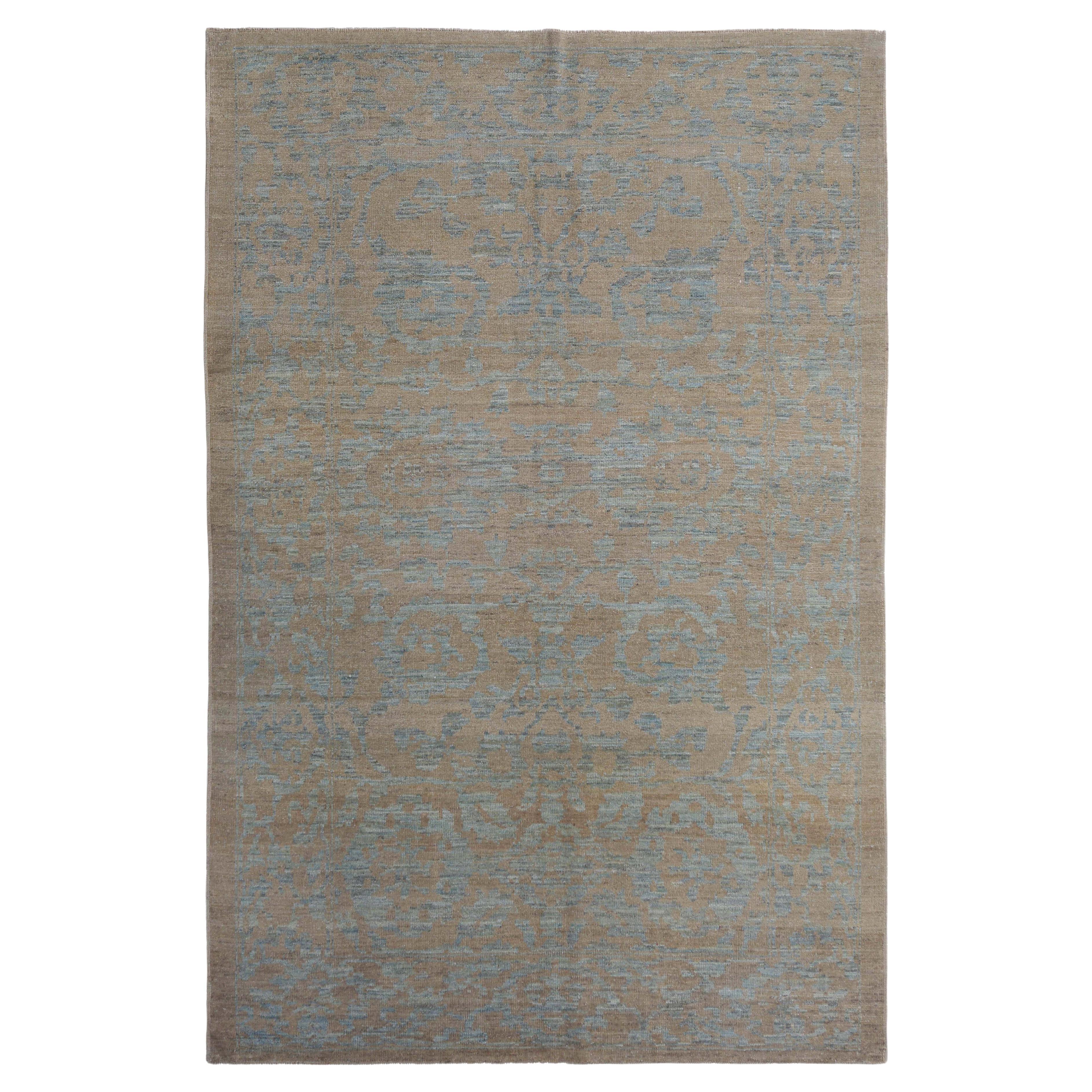Contemporary Natural Turkish Sultanabad Rug For Sale