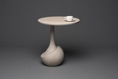 Contemporary Natural Wood, Sidetable, Oak Milk White, Handmade, Made in Italy