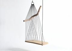 Moderne natürliche Holzbank / Swing, schwebende Divan von Chiel Kuijl für Wdstck