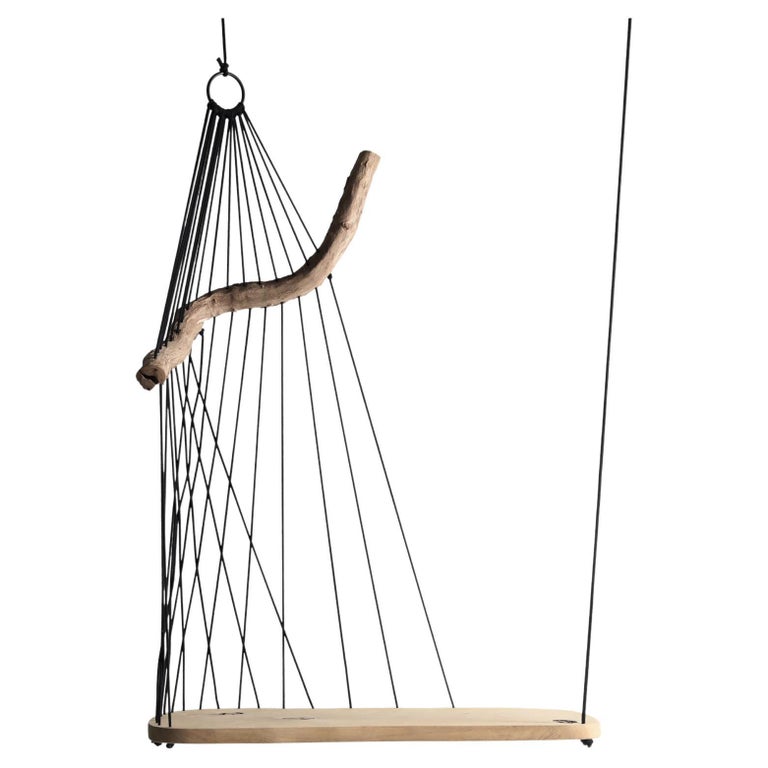 Modern Natural Wooden Bench / Swing, Floating Divan by Chiel Kuijl for Wdstck For Sale at 1stDibs