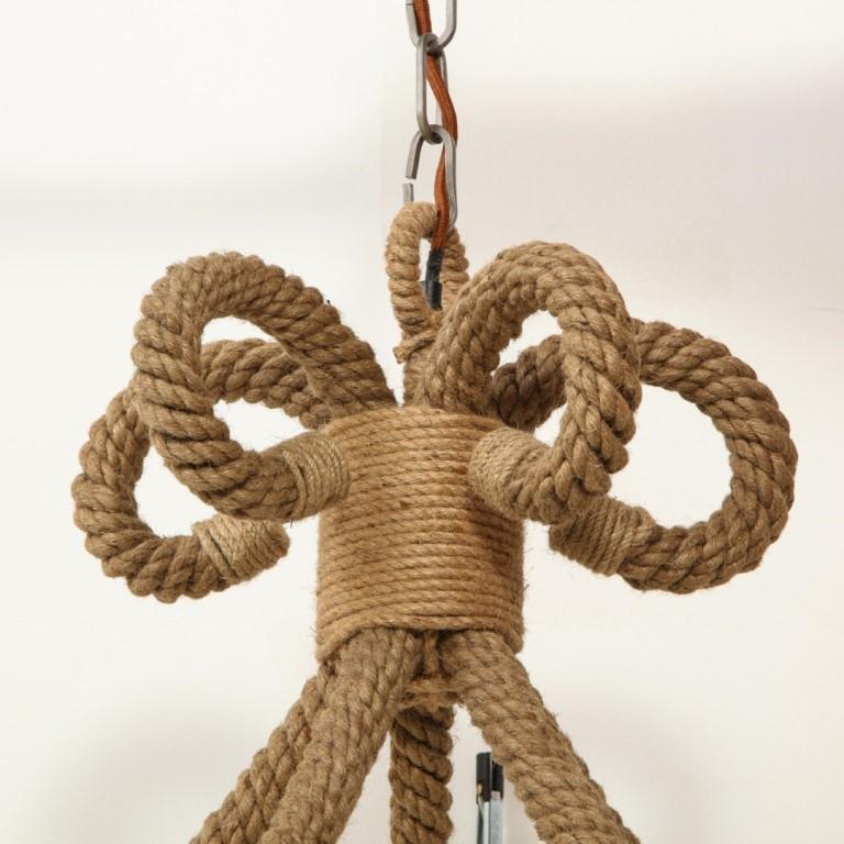 Contemporary Nautical Jute Rope Pendant Light Fixture at 1stDibs