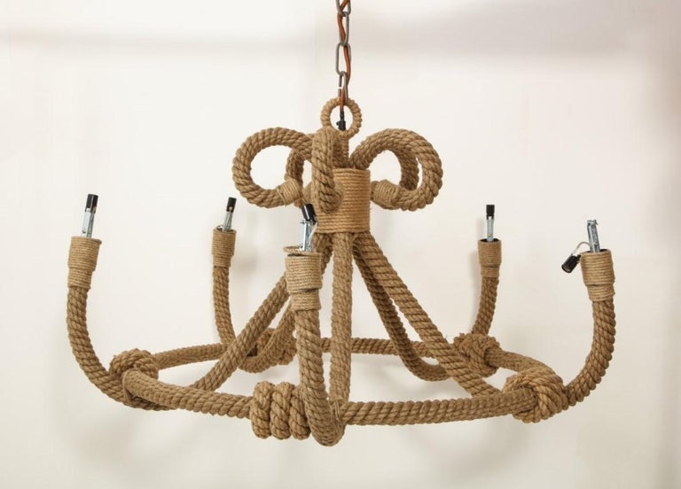 Contemporary Nautical Jute Rope Pendant Light Fixture at 1stDibs nautical rope pendant light