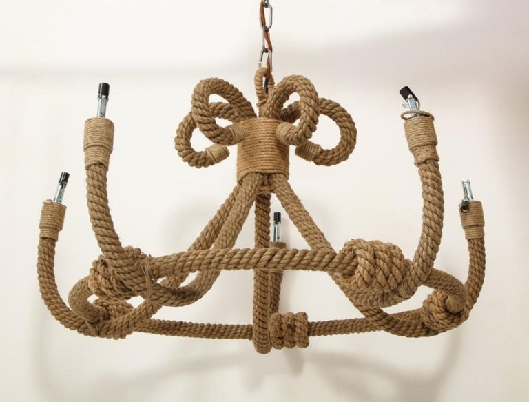 Contemporary Nautical Jute Rope Pendant Light Fixture at 1stDibs