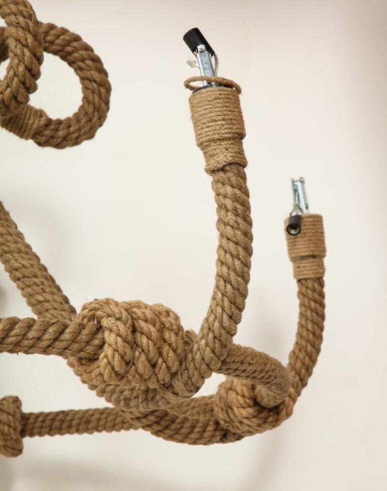 Contemporary Nautical Jute Rope Pendant Light Fixture at 1stDibs