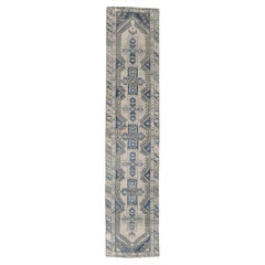 Contemporary Navy and Taupe Vintage Runner
