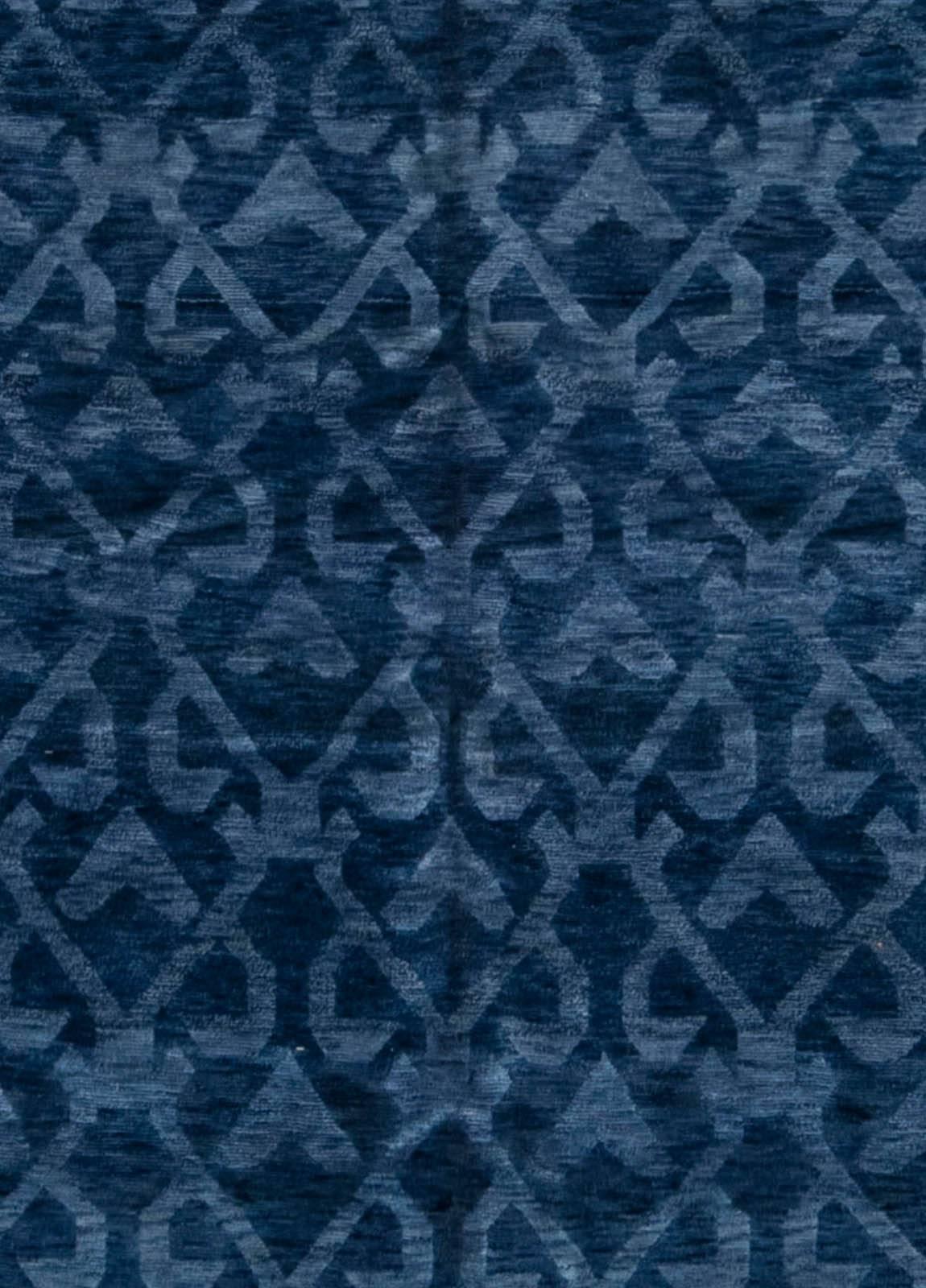 Contemporary navy blue handcrafted Pashmina Euro rug by Doris Leslie Blau
Size: 8'9