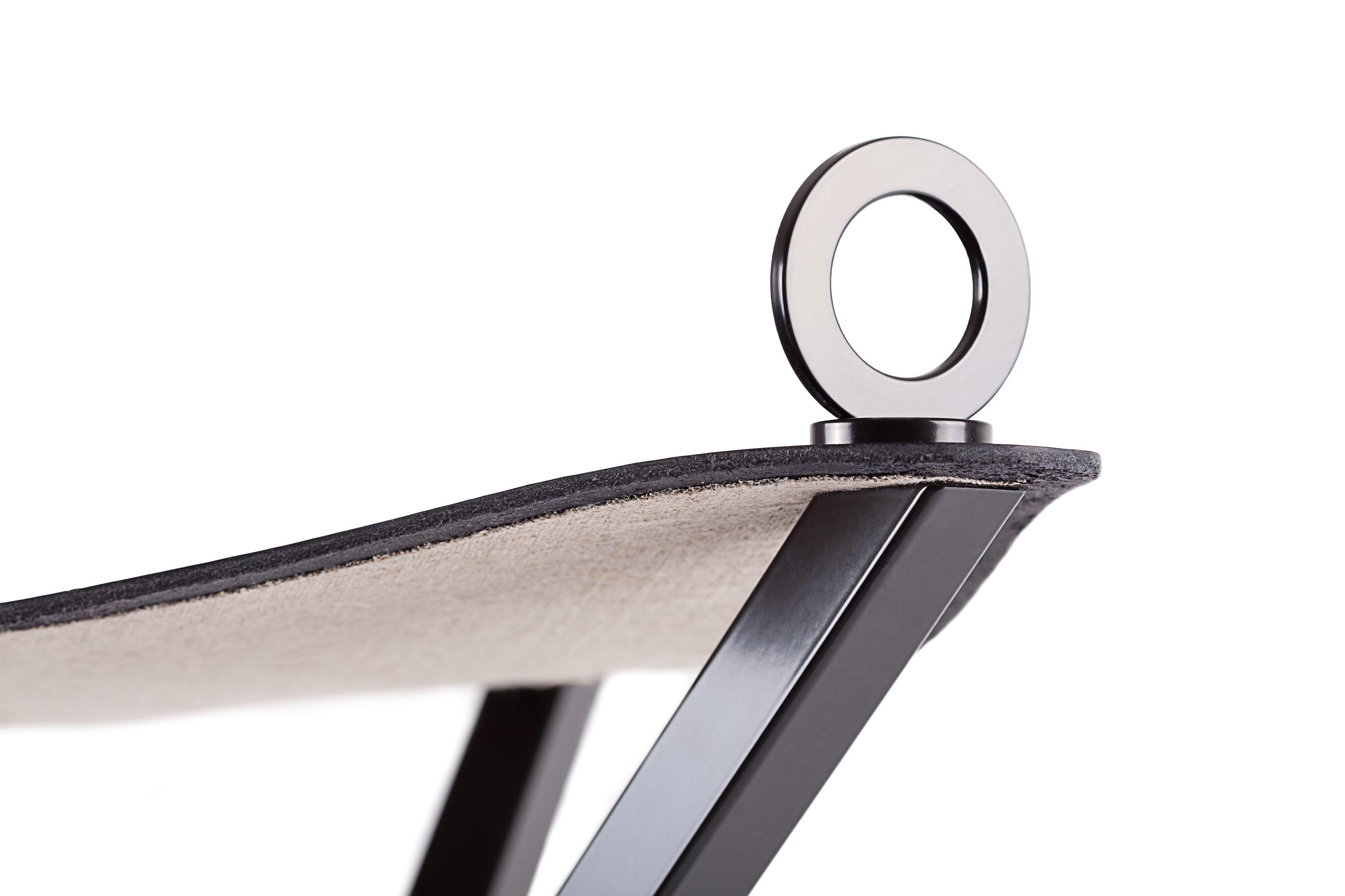 Contemporary NEB Bar Stool with Leather Seat and Metal Legs by Per Soderberg For Sale 6