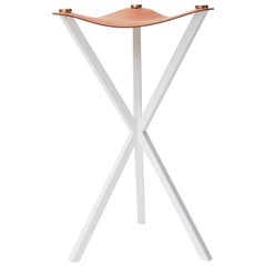 Contemporary NEB Bar Stool with Leather Seat and Metal Legs by Per Soderberg