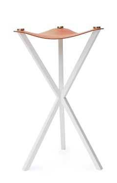 Contemporary NEB Bar Stool with Leather Seat and Metal Legs by Per Soderberg