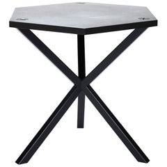 Contemporary Neb Hexagonal Side Table with Metal Top and Legs by Per Soderberg
